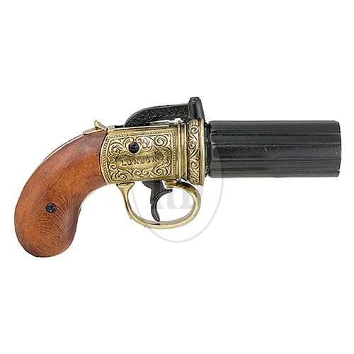 british pepperbox revolver brass 1 - British Pepperbox Revolver