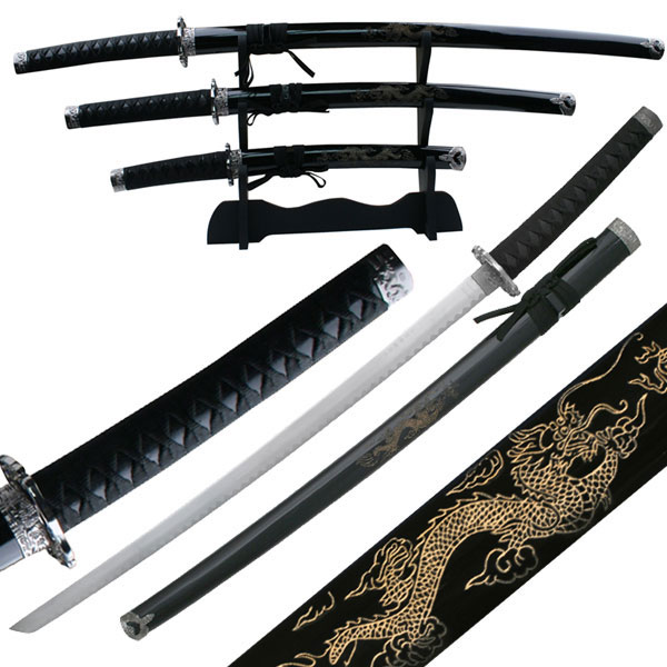Golden Dragon Samurai Sword Set