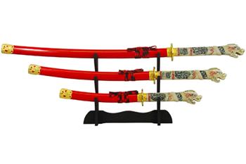 highlander red sword set 6 - Highlander Red Sword Set