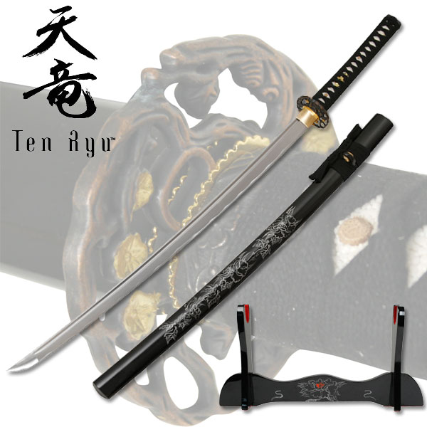 Ten Ryu Flower Tsuba Samurai Sword