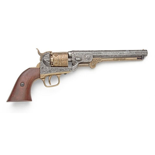 1851 Engraved Brass Navy Revolver