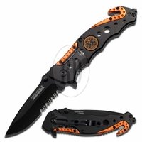 orange and black emt tactical knife 5 - Orange and Black EMT Tactical Knife