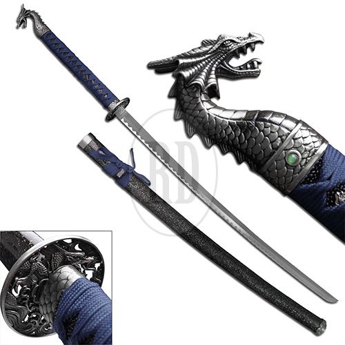 oriental dragon fantasy sword 4 - Oriental Dragon Two-Tone Fantasy Sword