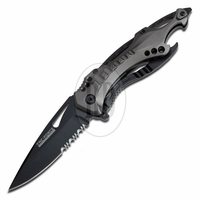 tac force black serrated folding knife 5 - Tac-Force Black Serrated Folding Knife